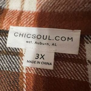 Chic Soul Brown and White Plaid Top